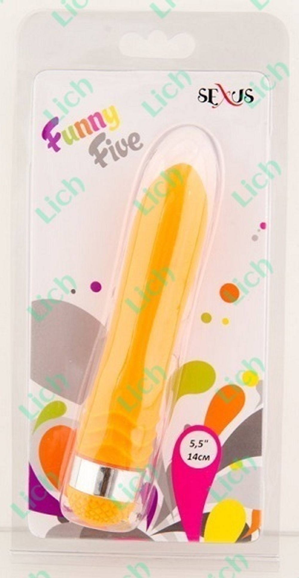 Оранжевый водонепроницаемый вибратор 14 см.