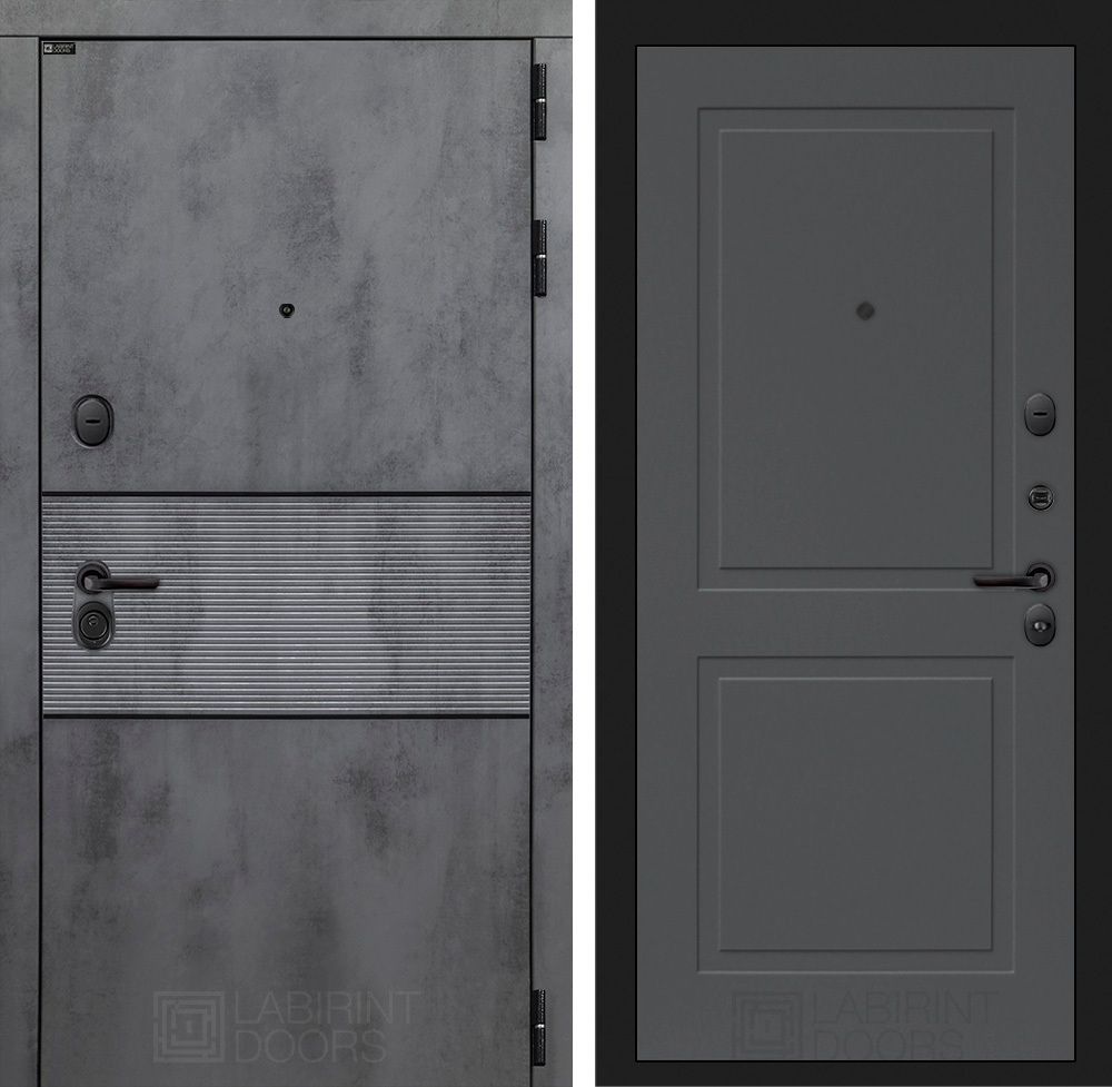 Дверь входная Лабиринт INFINITY  11 Графит софт металлическая