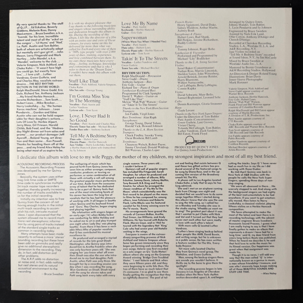 Quincy Jones ‎– Sounds ... And Stuff Like That!! (Голландия 1978г.)