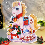 Плакат новогодний "Пони Снеговик" 40см