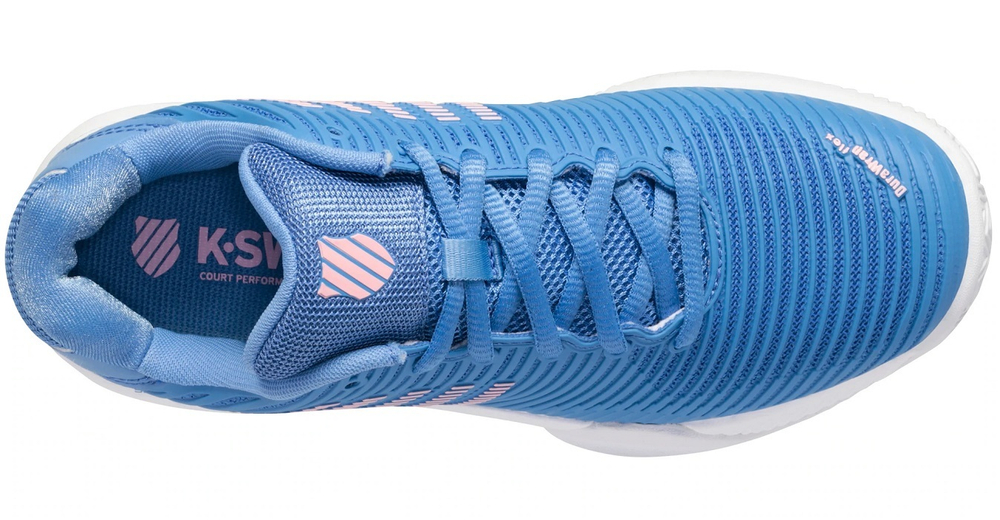 Женские теннисные кроссовки K-Swiss Hypercourt Express 2 HB Women - silver lake blue/white/orchid pink - Blue Бирюзовый