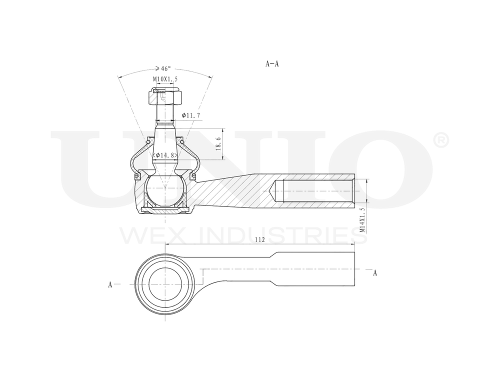 Наконечник рулевой левый UNIO SSP-10132