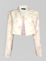 Костюм Bisher 0406 в цветок из юбки и укороченного пиджака