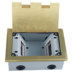 Лючок в пол 6 мод. (2 мод. 45х45 мм. + 2 мод. 22.5х45 мм.),  латунь,  (с уст. набором)