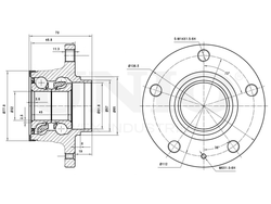 Ступица задняя с подшипником (с ABS) UNIO HUB-20153