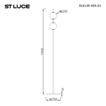 SL6120.405.01 Светильник напольный ST-Luce Черный/Прозрачное кракелированное стекло LED 2*8,5W 3000K