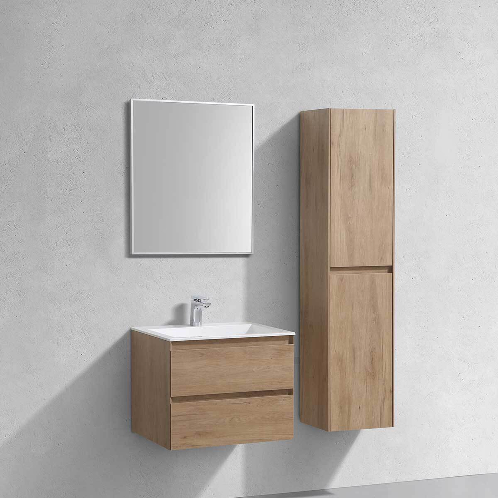 Тумба под раковину Vincea Luka 600 подвесная, 2 выкатных ящика soft-close, N.Oak