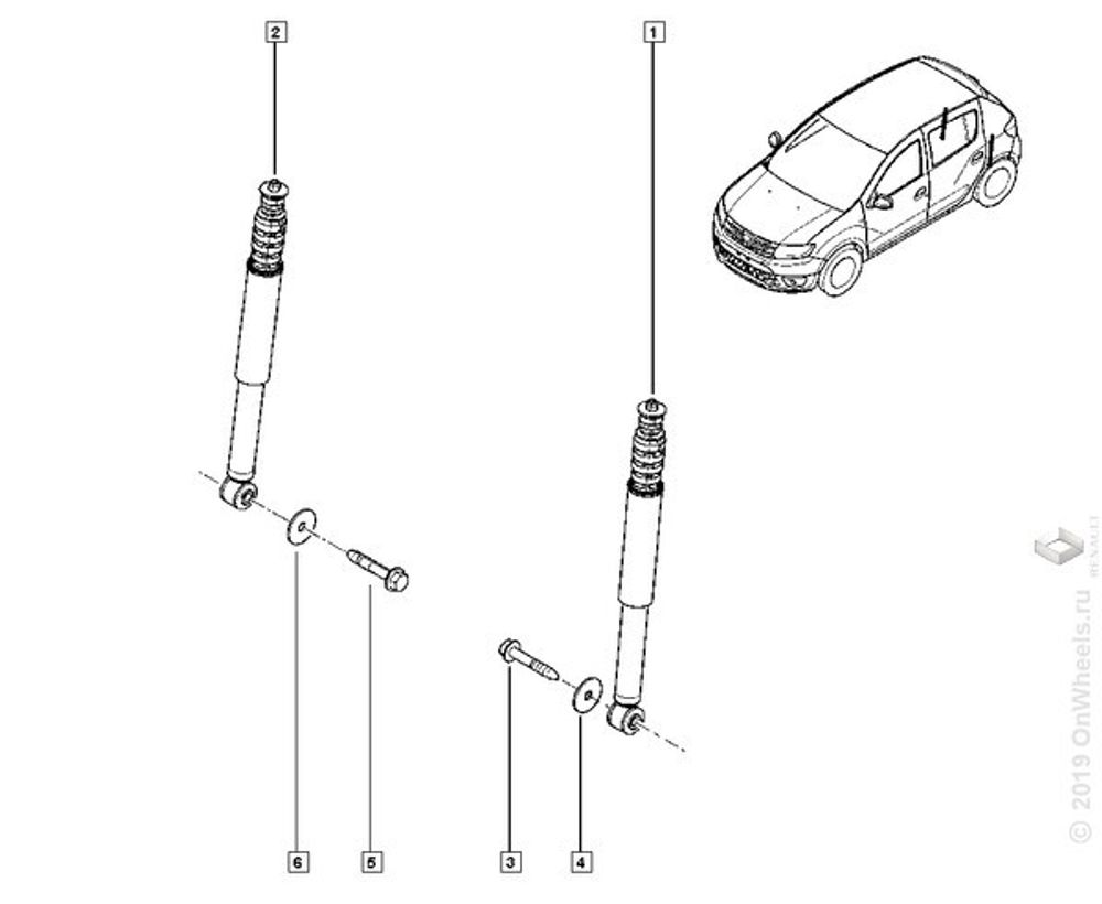 Амортизатор Renault Sandero II задн. газомасл. с 09.09.2017 г. /с отбойником/ (Renault)