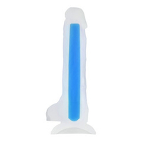 Прозрачно-синий светящийся в темноте фаллоимитатор 18см ToyFa Beyond Matt Glow 872012