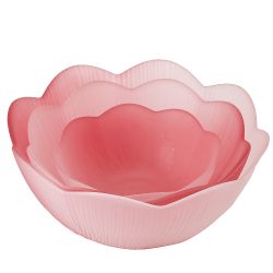 Салатник, набор 3шт. "Frost" (розовый) d=12,5/17/20 см (стекло) (транспортная упаковка)