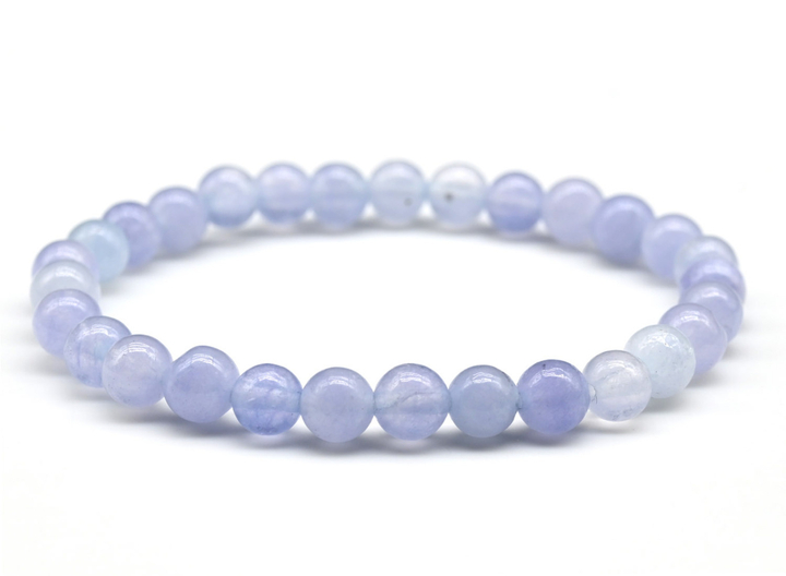 Браслет Кальцит тонированный шар 6-7 мм цвет голубой