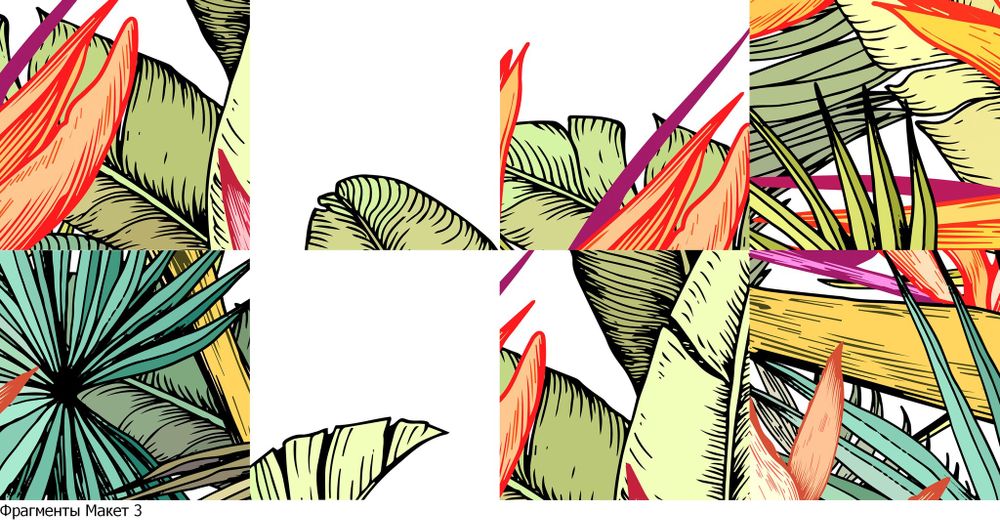Яркие графические тропики 400x250 см