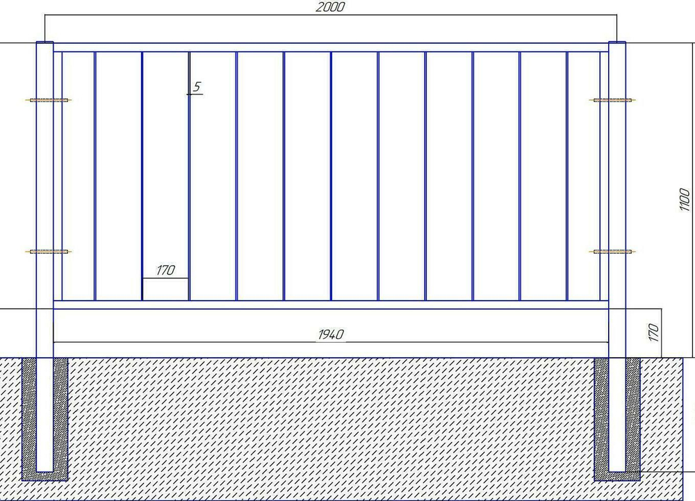 Пешеходное ограждение ПО-7