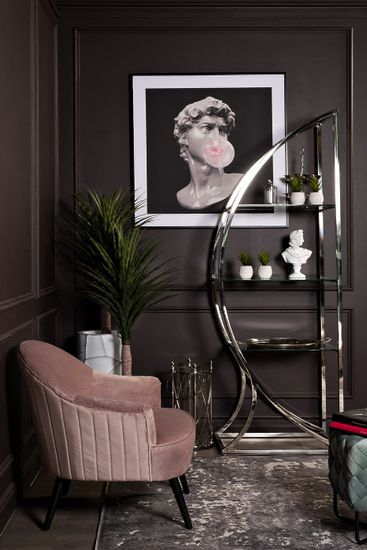 KFG087 Стеллаж "Полусфера" прозрачное стекло/хром 71*48*202см