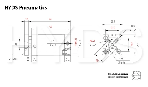 ADNGF-63-10-P-A Пневмоцилиндр
