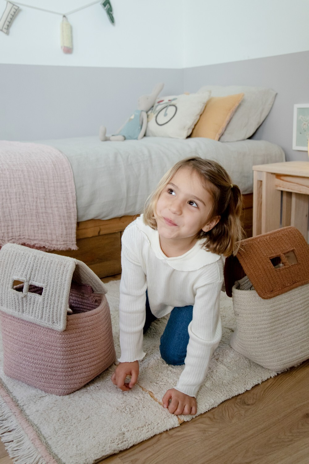 Корзина Lorena Canals Basket House Vintage Nude (22x22x34 см)