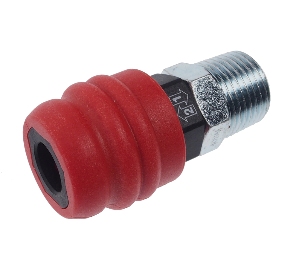 Переходник для компрессора M1/2" быстросъемный наружная резьба композитный двухрежимный JTC