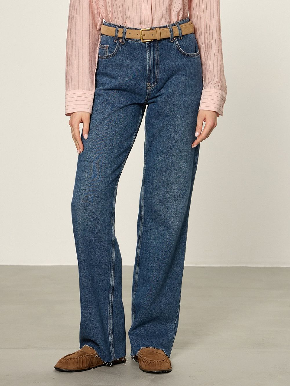 Джинсы прямые синие