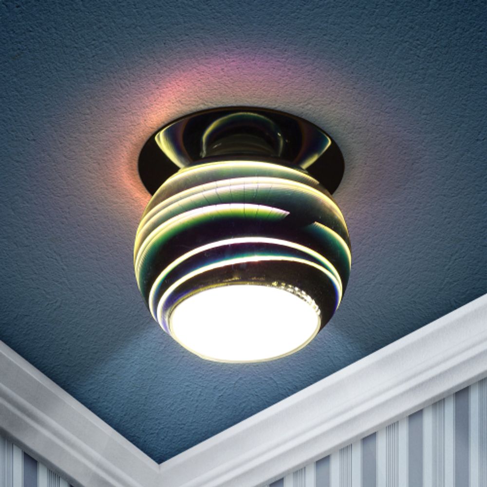 Светильник встраиваемый декоративный ЭРА DK88-1 под лампу G9 серебро/мультиколор