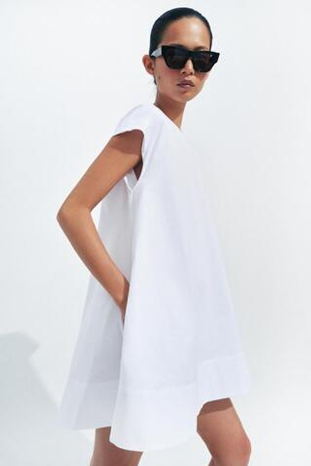 ZARA КОРОТКОЕ ПЛАТЬЕ — ZW COLLECTION, БЕЛЫЙ