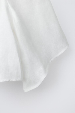 ZARA ЛЬНЯНОЙ ТОП, БЕЛЫЙ