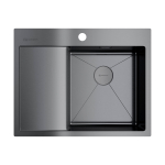 Мойка Omoikiri Akisame 65-R-GM нерж. сталь | Вороненая сталь