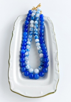 Колье Лазурь из бусин камня