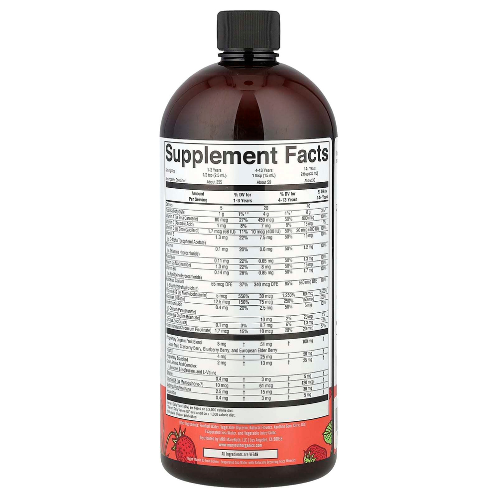 MaryRuth's, Liquid Morning Multivitamin Essentials, утренняя добавка с мультивитаминами, клубника, 946 мл (32 жидк. унции)