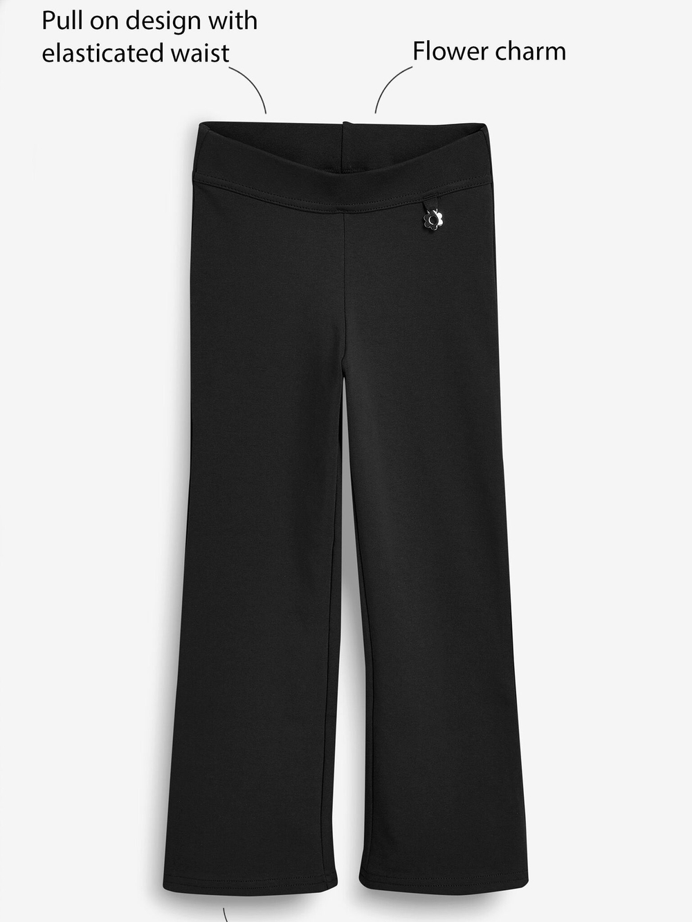 Брюки школьные без застежки для девочки Next 812-488, Черный