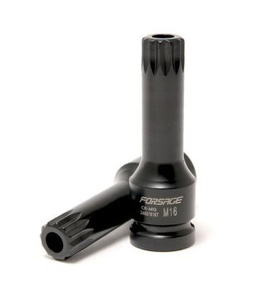 Головка-бита SPLINE глубокая ударная1/2'', M14 с отверстием Forsage F-24807814T