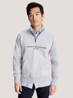 Свитшот Tommy Hilfiger Tommy Logo Quater-Zip Grey Heather