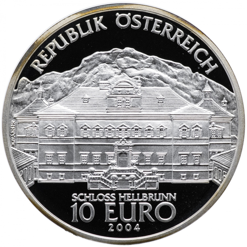 10 евро. Дворец Хельбрунн Замок. Австрия. 2004 год PROOF