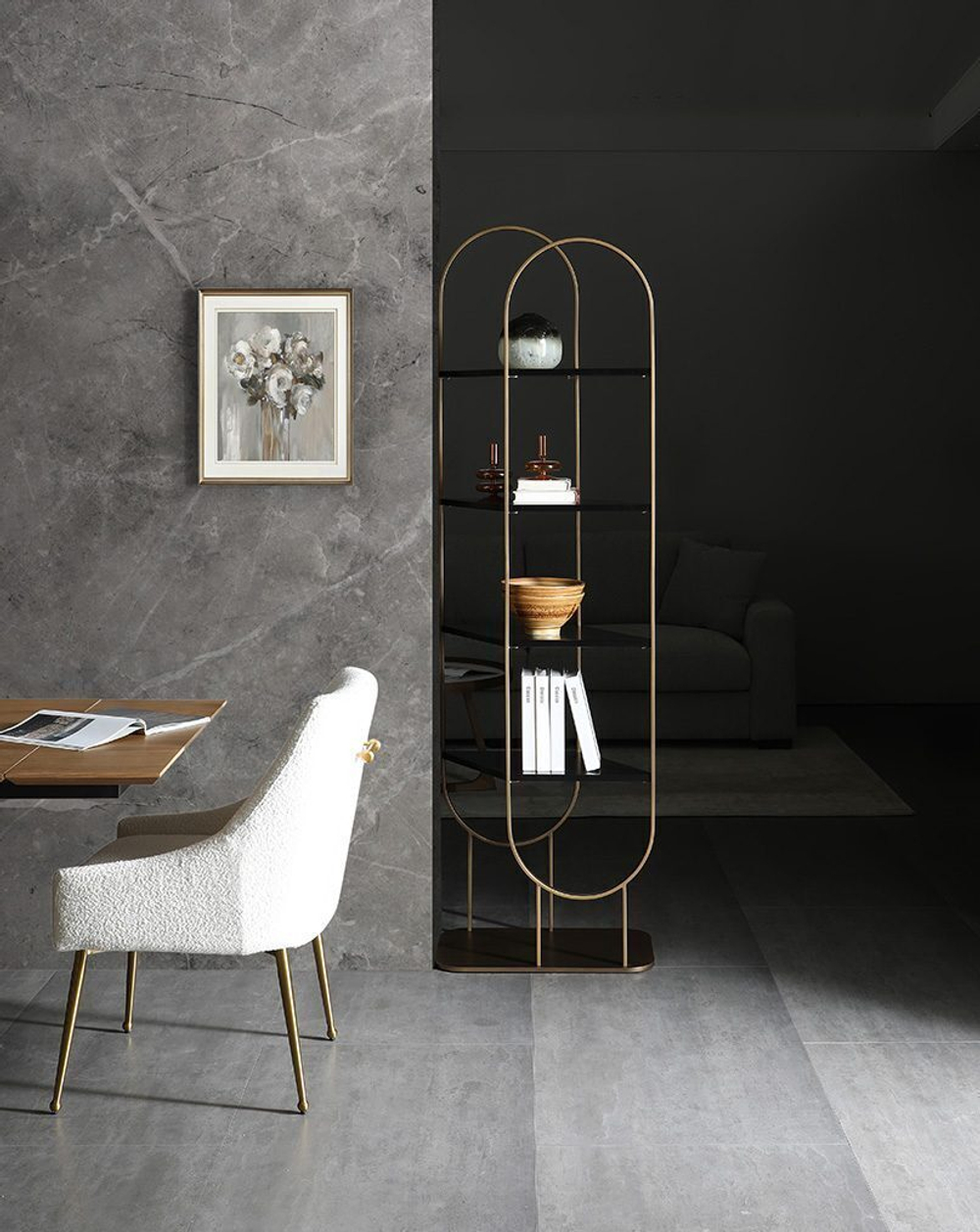 Стеллаж ST3096 матовая бронза/черный