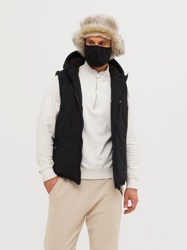 Шапка ушанка зимняя Альтаир с маской ткань Alova цвет Белый лес (ветки)