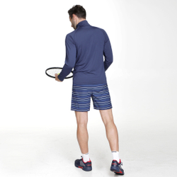 Мужское теннисное поло Quiet Please Ocean Big Serve 1/4 Zip Long Sleeve Men - Blue