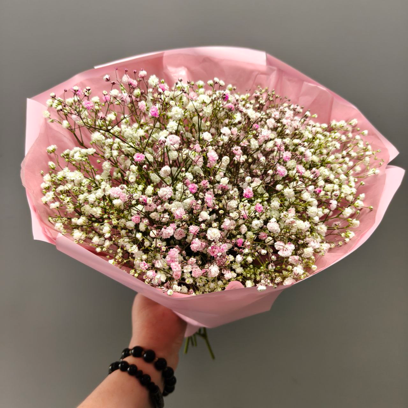 Букет из розовой и белой гипсофилы Букет из розовой и белой гипсофилы