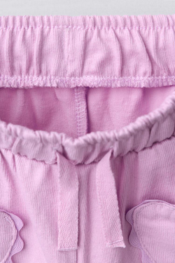 ZARA ШОРТЫ-БЕРМУДЫ «СЕРДЦЕ» С ВОЛНИСТЫМ КРАЕМ, ЦВЕТ МАЛЬВЫ