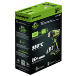 Строительный фен акк. Greenworks G24HG, 24V, 550°С, 200 л/мин,1х4Ач,ЗУ,кор (3400207CUB)