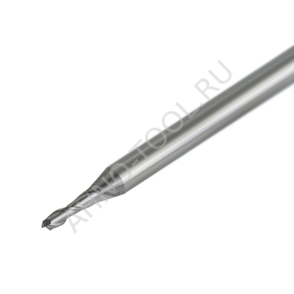 Фреза твердосплавная   1.5мм (L=50, l=4, хв=4) Z2 45° по алюминию и цвет.металлам BRAL-2E-D1.5 AHNO