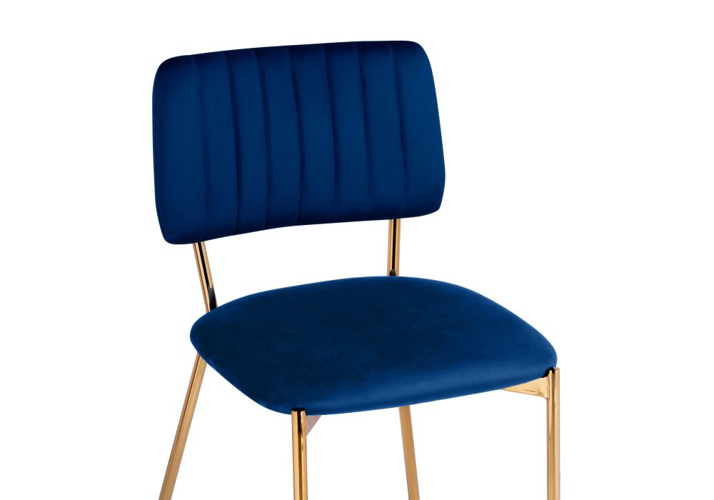 Стул на металлокаркасе Armond dark blue / gold