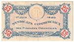 France 25 Centimes Pyrénées-Orientales 1920 – Regionalism & Emergency Issue