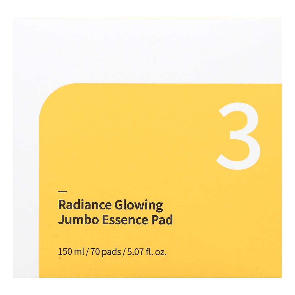 Numbuzin, No 3 Radiance Glowing Jumbo Essence Pad, 70 шт., 150 мл (5,07 жидк. унции)