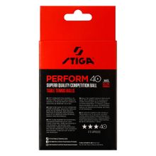 Мяч для наст. тенниса Stiga Perform 3***, 40+, 520-05,  пластик, ITTF Appr., уп.6 шт, бел