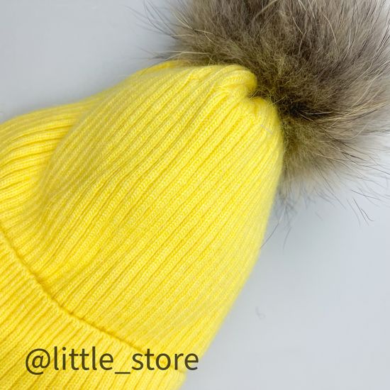 Шапка зимняя "Бантик" Желтая