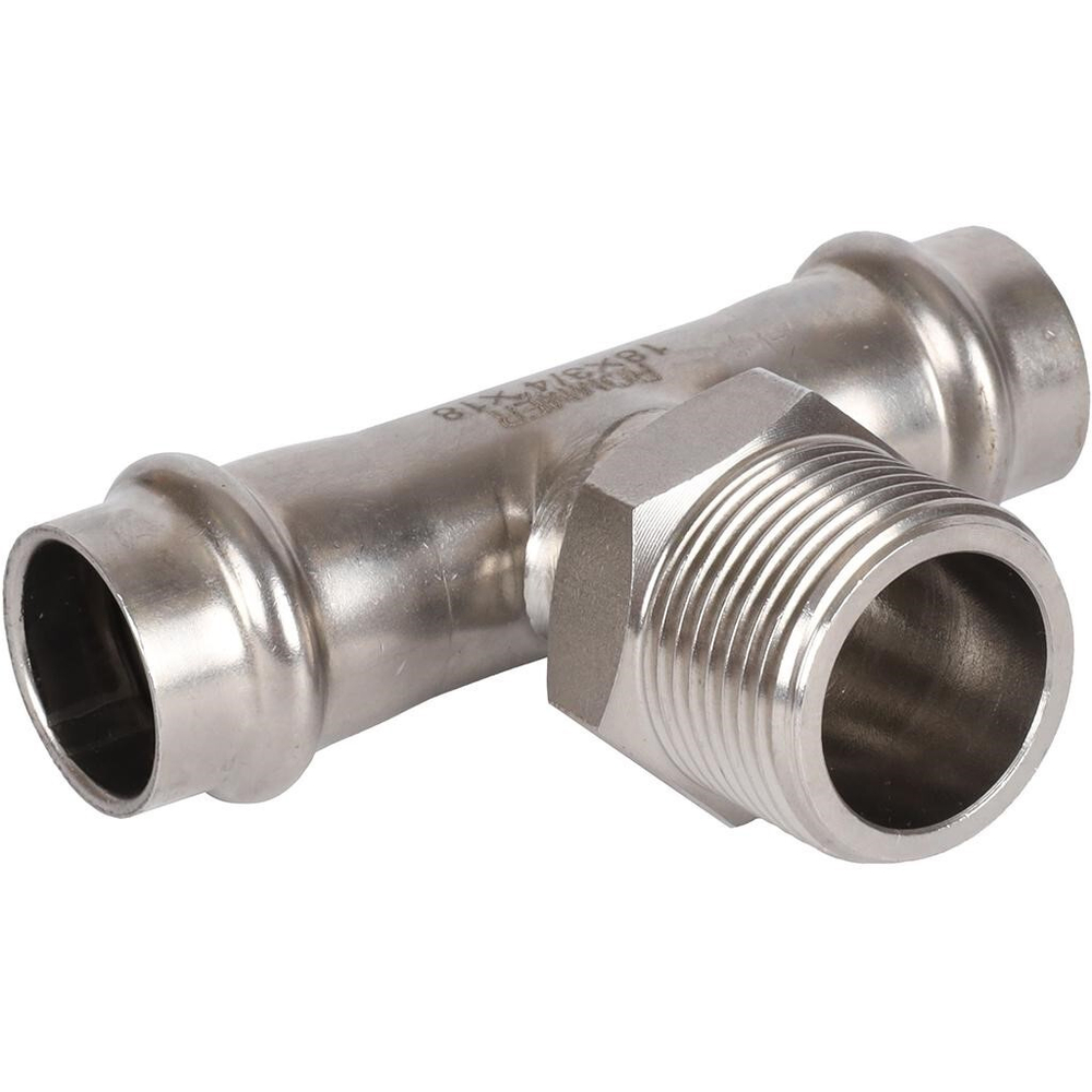 ROMMER Тройник с НР 18x3/4" из нержавеющей стали прессовой