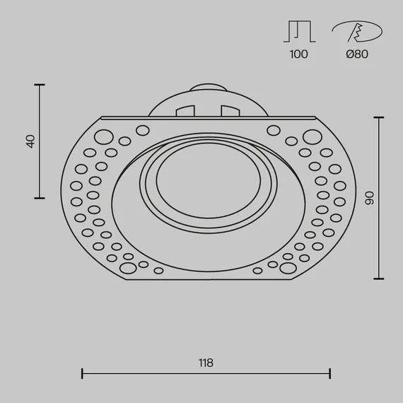 Встраиваемый светильник Точка / Dot 1*GU10 10 Вт Technical dl042-01-rd-b