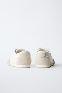 ZARA КРОССОВКИ С КОНТРАСТНОЙ ДЕТАЛЬЮ, БЕЛЫЙ