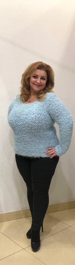 Буклированный немецкий джемпер голубого цвета