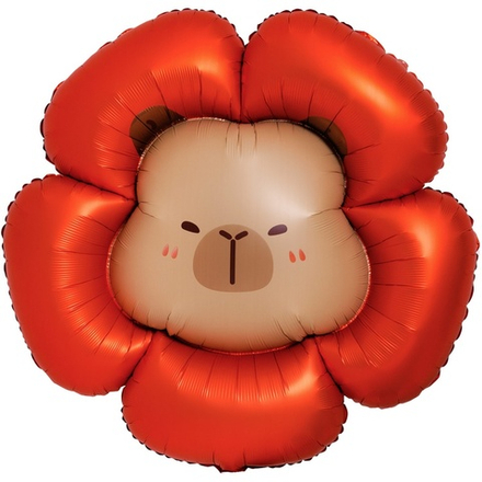 ФИГУРА Капибара цветок красный 94 см