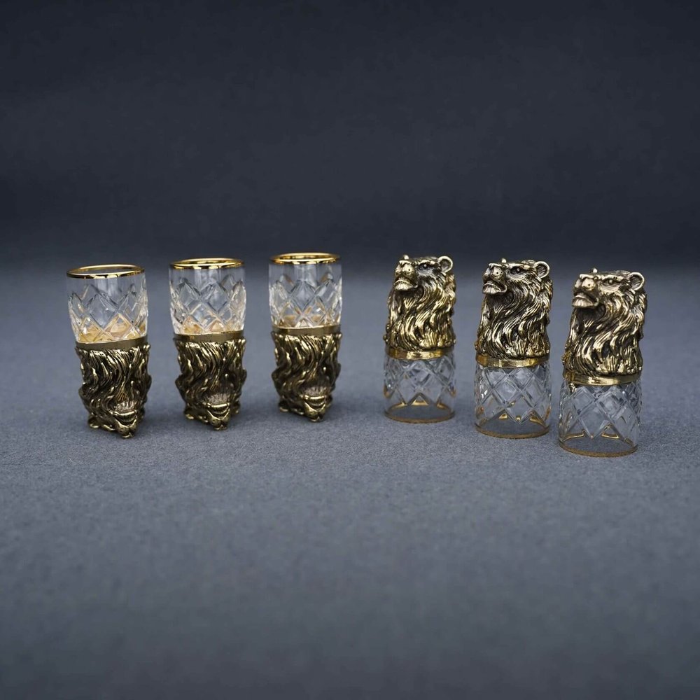 Подарочный набор стопок перевертышей "Львы"